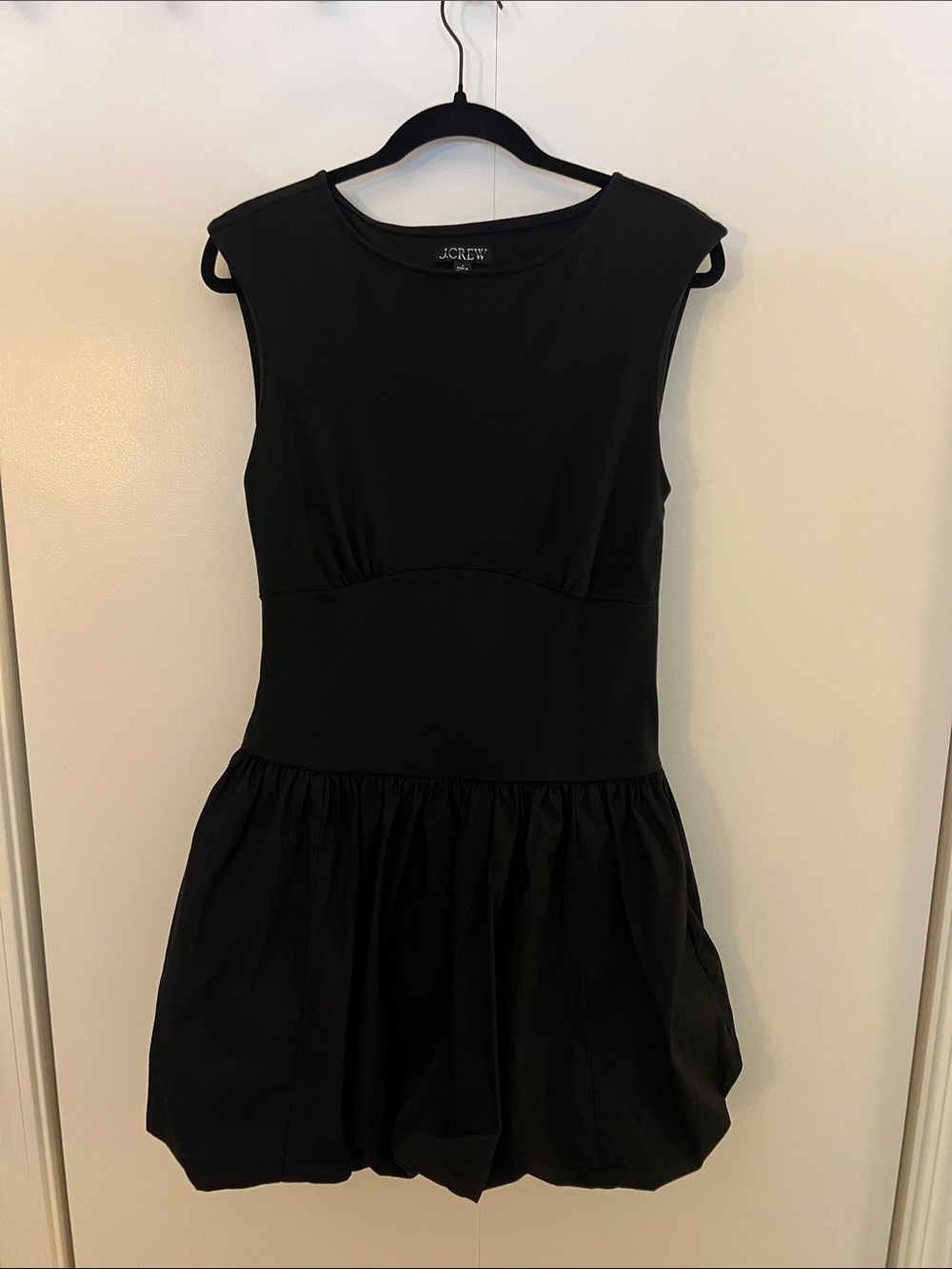 J. Crew Black Cap-Sleeve Mini Dress